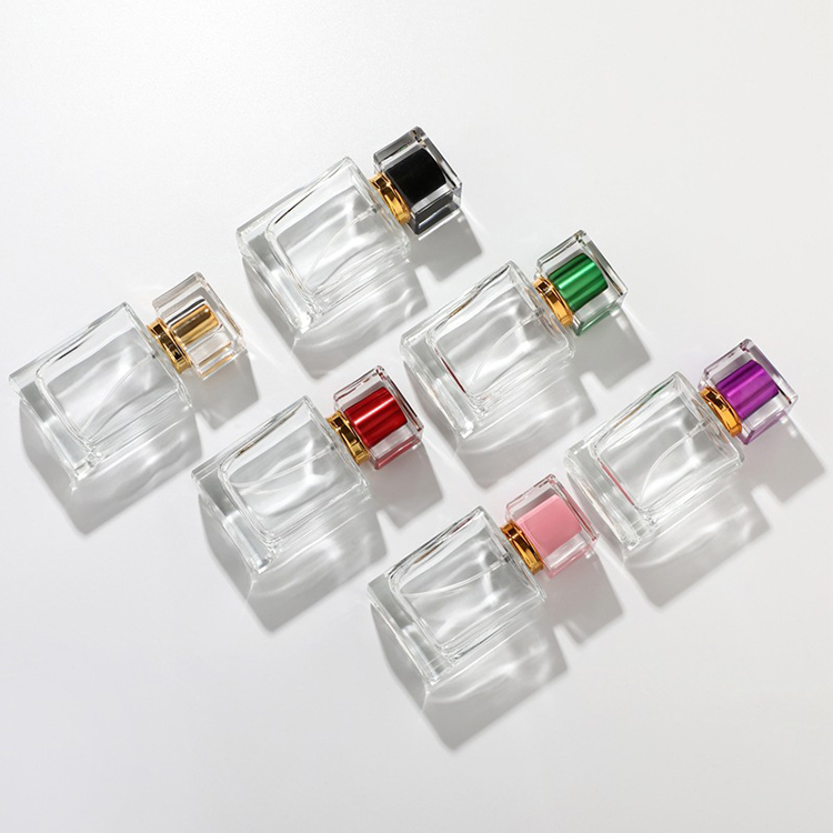 Square 30ml Glass Perfume Spray Bottle Clear Travel Spray Suppliers For Sale