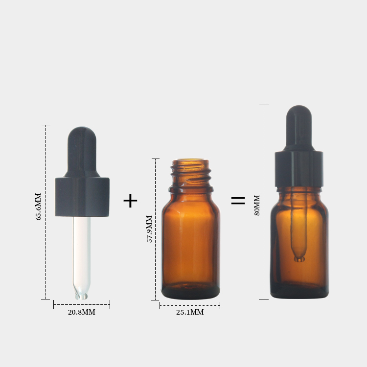 Glass 10ml Amber Dropper Bottles Essential Oil Essence Sample Travel Bottle