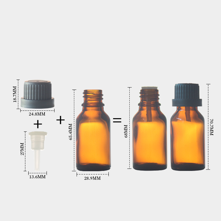 15ml Amber Glass Bottles With Dropper Essential Oil Sample Travel Bottle Custom