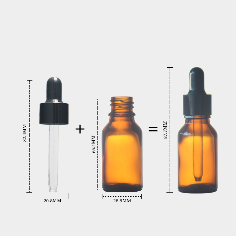 15ml Amber Glass Bottles With Dropper Essential Oil Sample Travel Bottle Custom