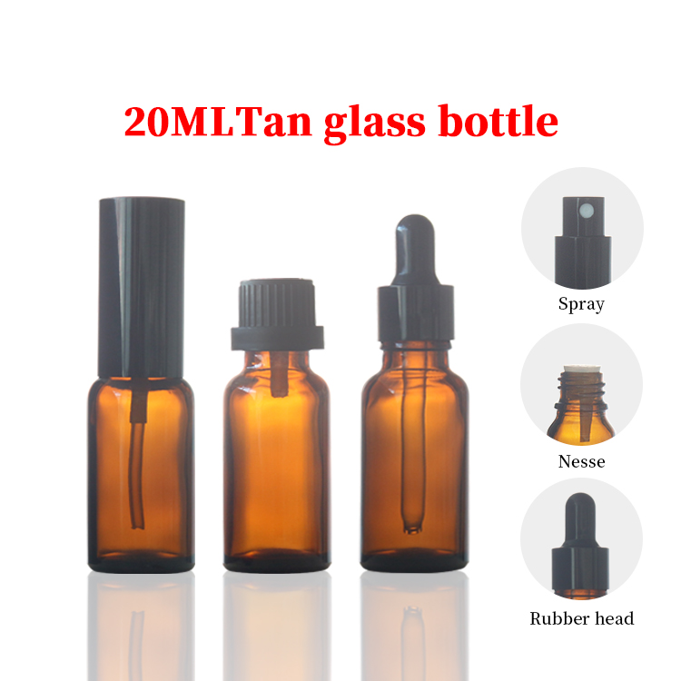 Amber Glass 20ml Dropper Bottles Essential Oil Sample Bottle Manufacturer