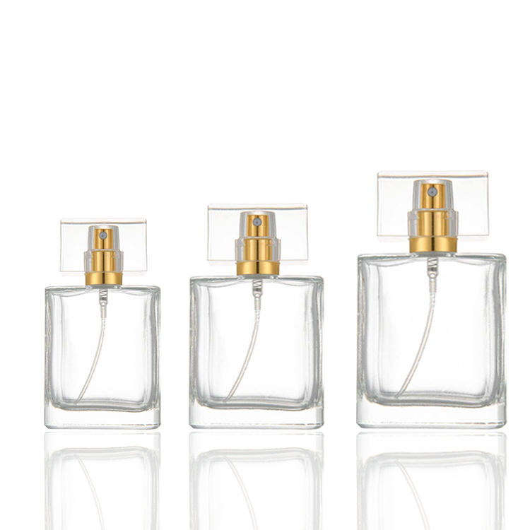 Clear Square 50ml 30ml Empty Spray Bottles 100ml Glass Travel Perfume Bottle