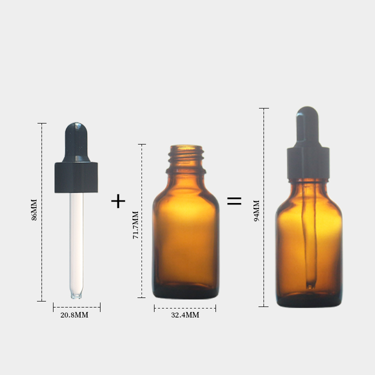 Glass Amber 25ml Dropper Bottles For Essential Oils Perfume Manufacturer