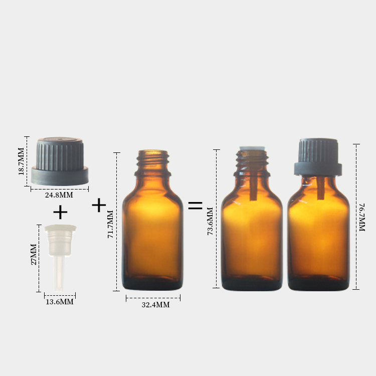 Glass Amber 25ml Dropper Bottles For Essential Oils Perfume Manufacturer