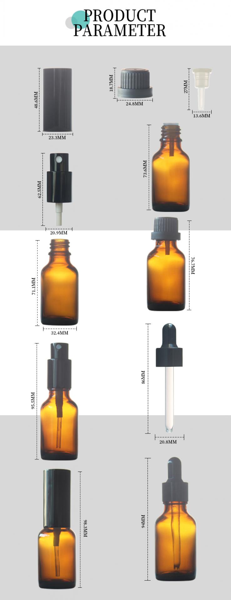 amber 25ml dropper bottles