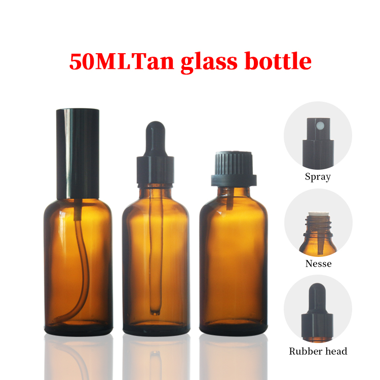 Wholesale Amber 50ml Glass Essential Oil Dropper Bottles For Sale