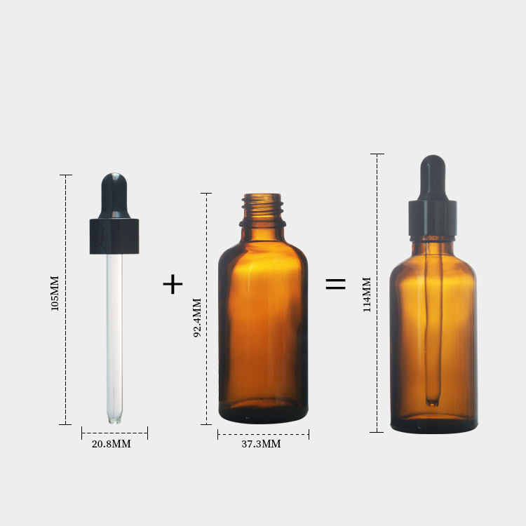 Wholesale Amber 50ml Glass Essential Oil Dropper Bottles For Sale