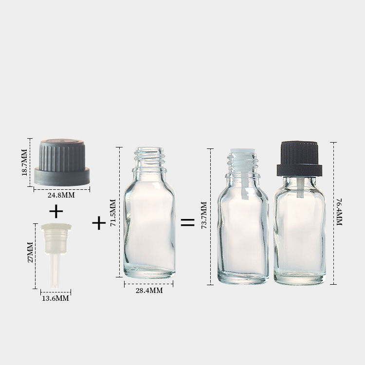 Clear 5ml Oil Dropper Bottle Small 5ml Essence Sample Glass Dropper Bottle