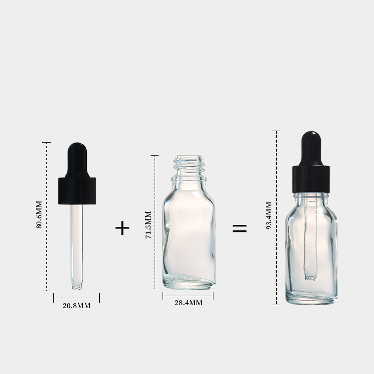 Clear 5ml Oil Dropper Bottle Small 5ml Essence Sample Glass Dropper Bottle