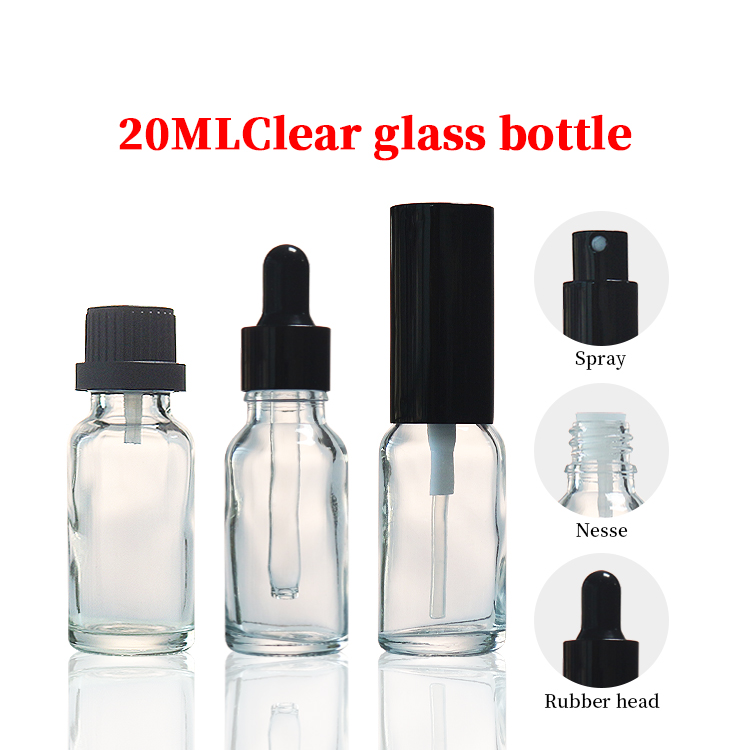 20ml Clear Essential Oil Bottle Dropper Perfume Glass Dropper Bottles Wholesale