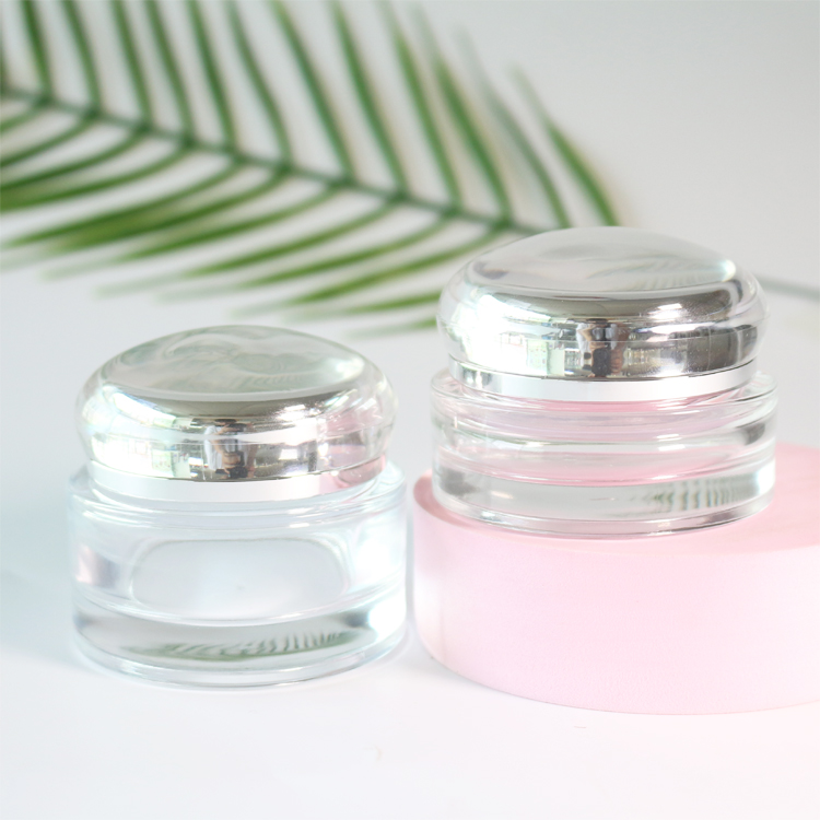 Clear 2 oz Cosmetic Jars Wholesale 40ml Cream Cosmetic Jars With Gold Lids