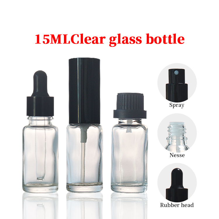 Wholesale Clear 15ml Glass Dropper Bottles Essential Oil Bottles For Sale