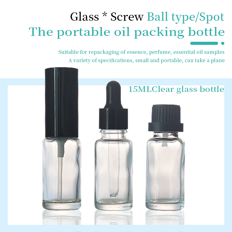 clear 15ml glass dropper bottles