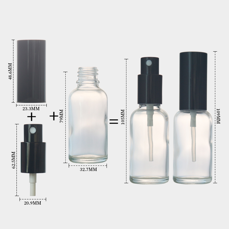 Round Clear 1 oz Glass Dropper Bottles Wholesale Essential Oil Bottle