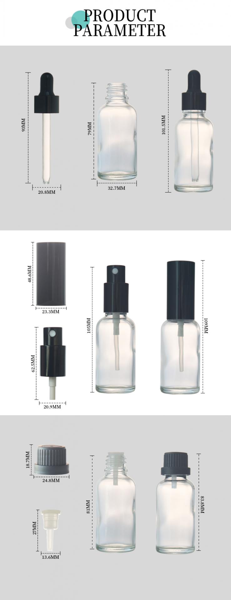 clear 1 oz glass dropper bottles wholesale