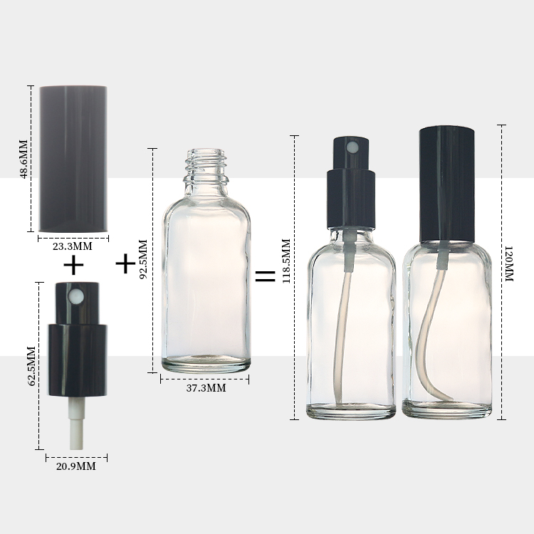 Glass Clear Round 50ml Dropper Bottles Essential Oil Dropper Bottles Wholesale