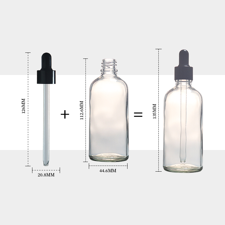 Glass Clear 100ml Dropper Bottle Hair Oil Glass Bottle With Dropper Wholesale
