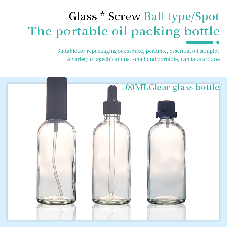clear 100ml dropper bottle