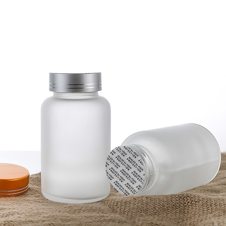 120ml Glass Frosted Clear Pill Bottles Cordyceps Empty Pill Bottles For Sale