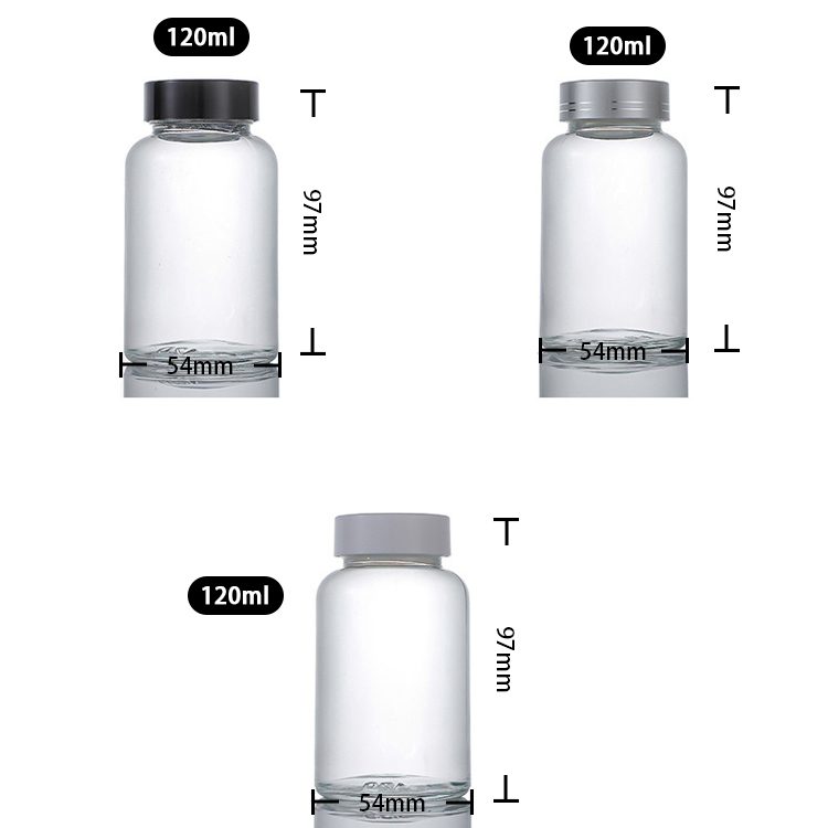 120ml clear pill bottles