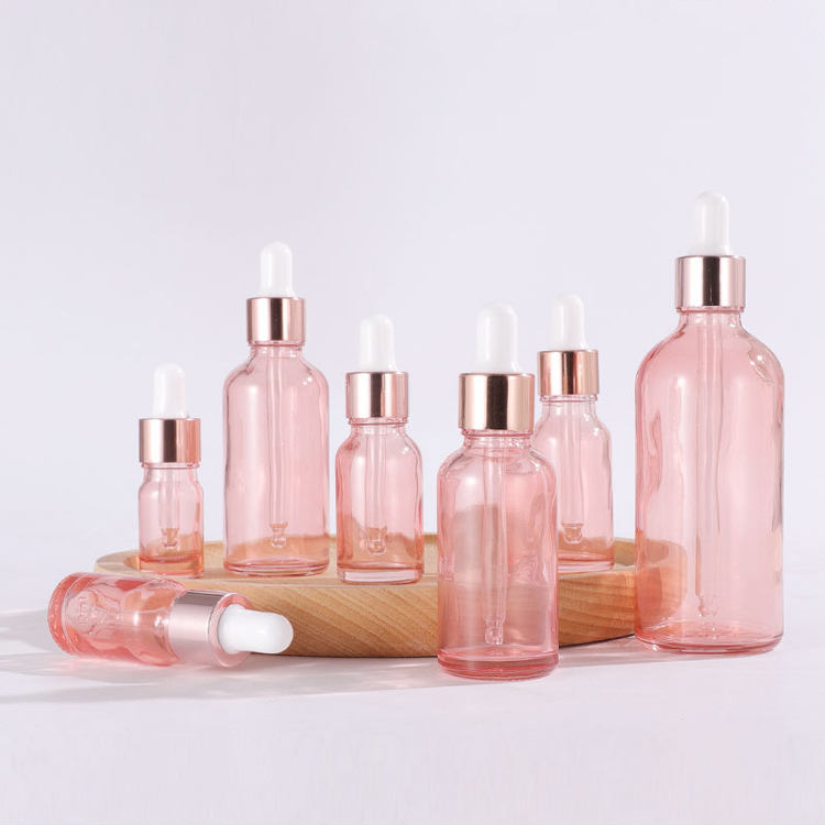 50ml 100ml Glass Rose Gold Dropper Bottle Hair Oil Essence Bottle Wholesale