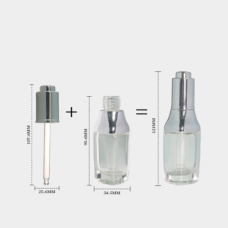 Press 1 oz Clear Glass Dropper Bottles Wholesale Essence Hair Oil Bottle
