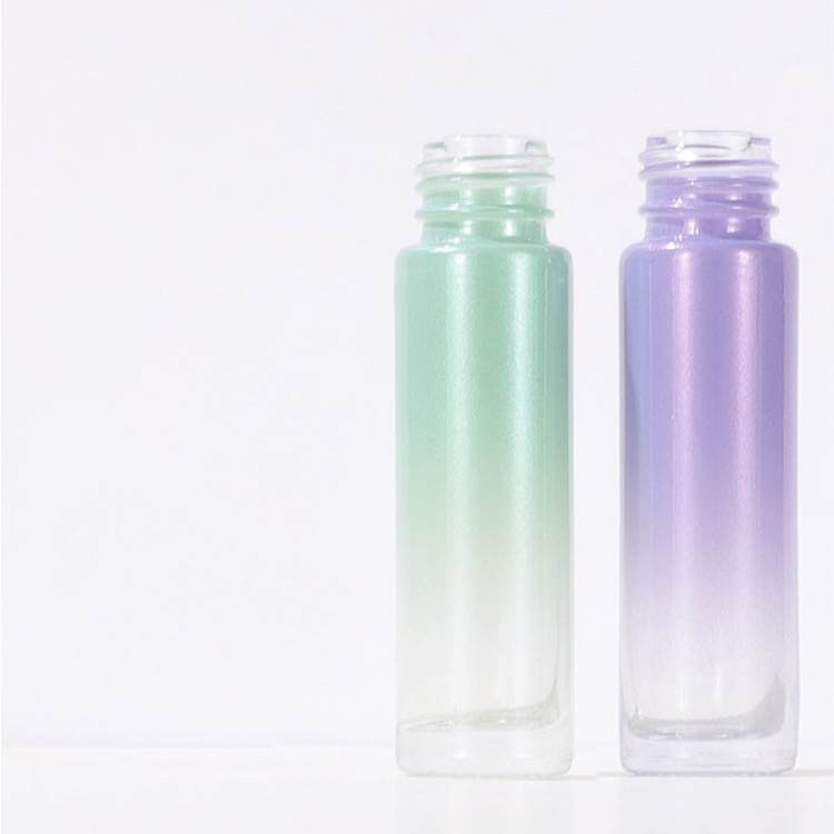 Gradient Glass 10ml Roller Ball Bottles Eye Cream Round Roll On Bottle Wholesale