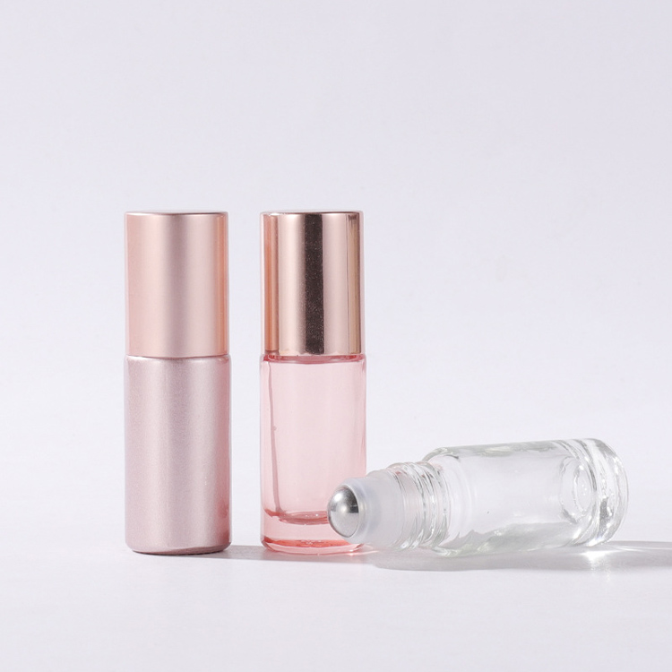 Mini Rose Gold 5ml Roll On Bottles 10ml Roller Bottles For Essential Oils