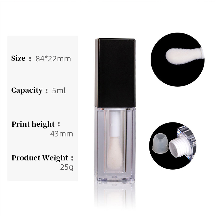 Clear 5ml Square Lip Gloss Tubes Suppliers Lipstick Lip Balm Lip Glaze Tube