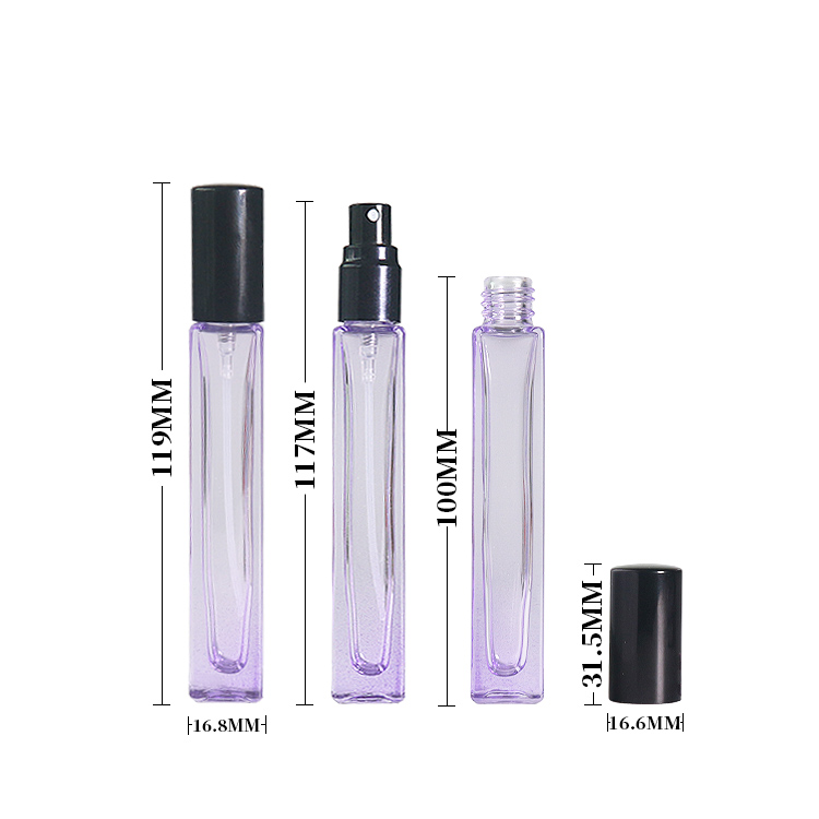 Purple Long Square 10ml Glass Spray Bottles Wholesale For Sale