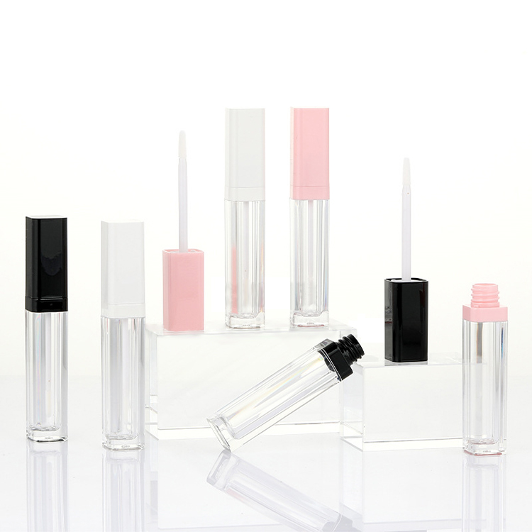Liquid Lipstick Tube Lip Balm Plastic Clear Square 7ml Lip Gloss Tubes Wholesale
