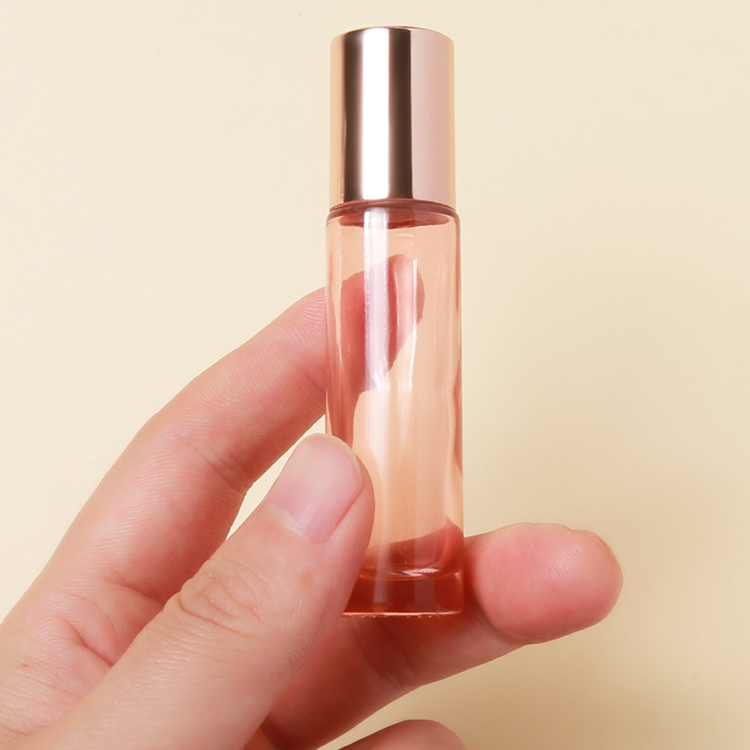 glass pink 5ml roller bottles