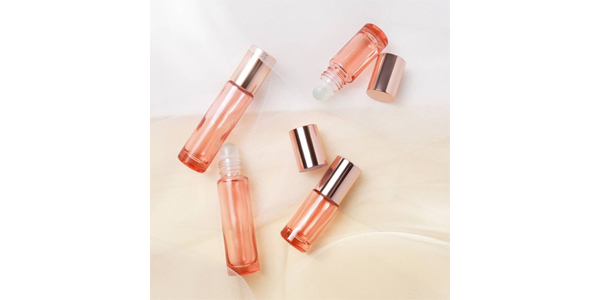 pink glass roller bottles