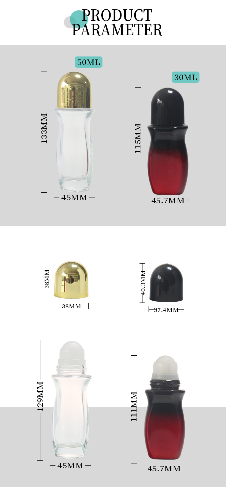 30ml roller ball bottles