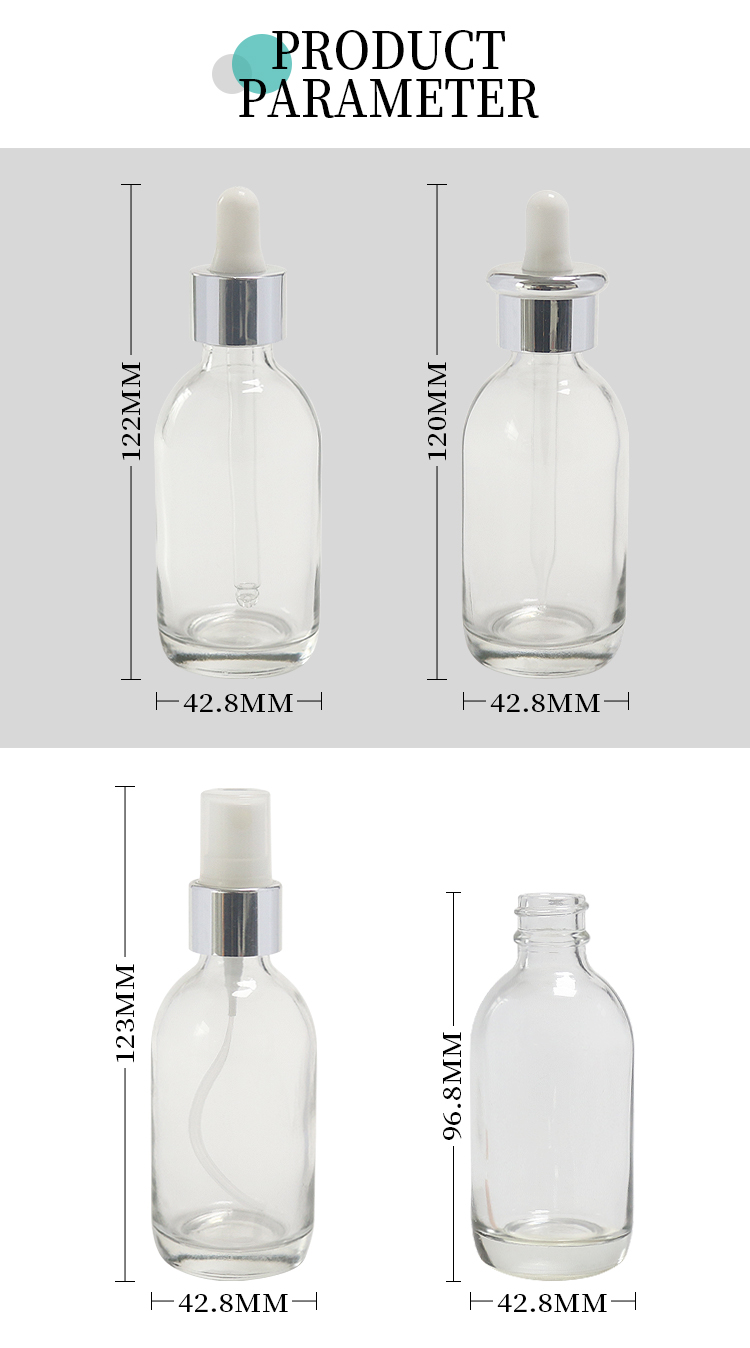 round clear 2 oz dropper bottle