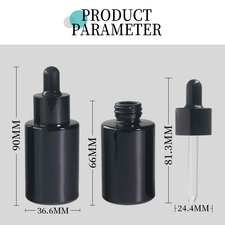 black 1 oz glass dropper bottles