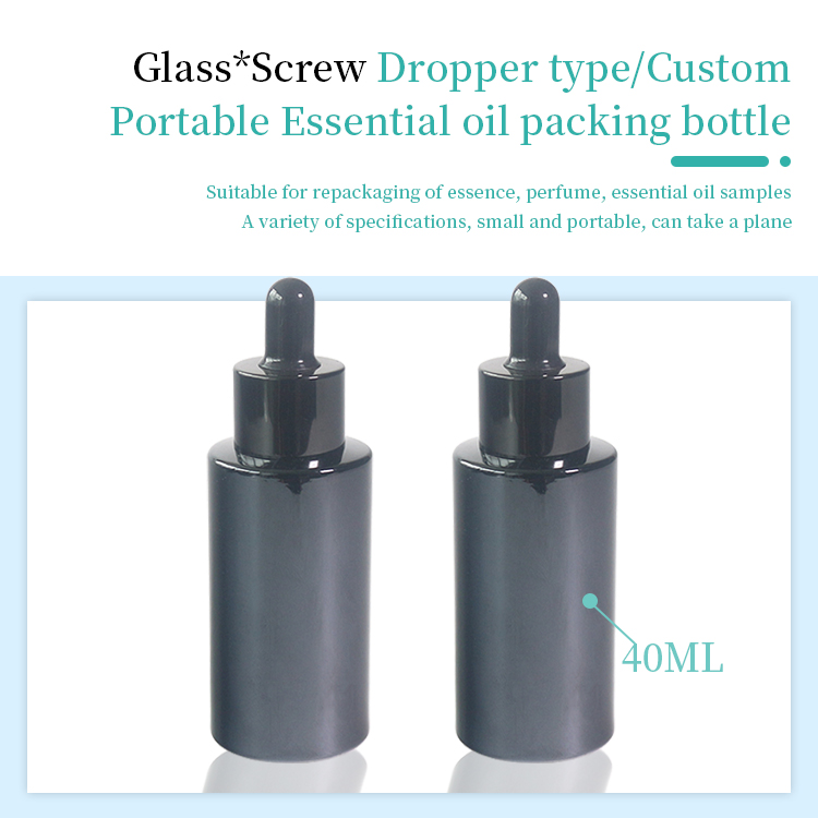 40ml black dropper bottles