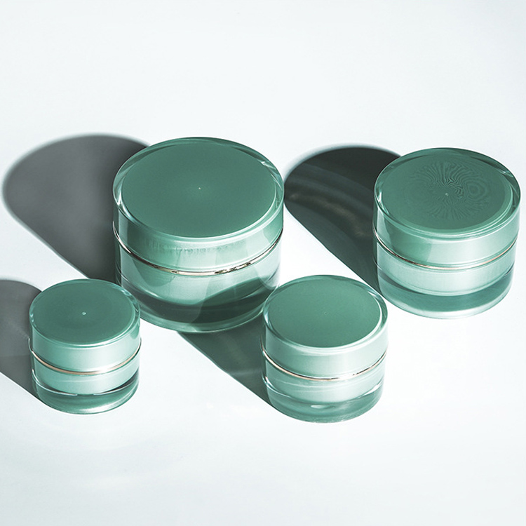 5g 10g 50g Green Acrylic Jars Wholesale 20g 30g Acrylic Face Cream Jar