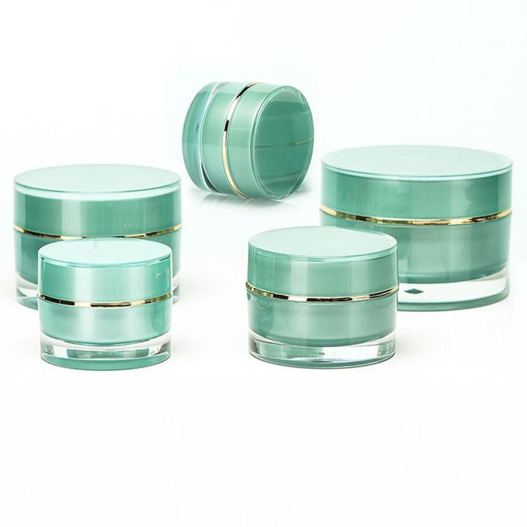 5g 10g 50g Green Acrylic Jars Wholesale 20g 30g Acrylic Face Cream Jar