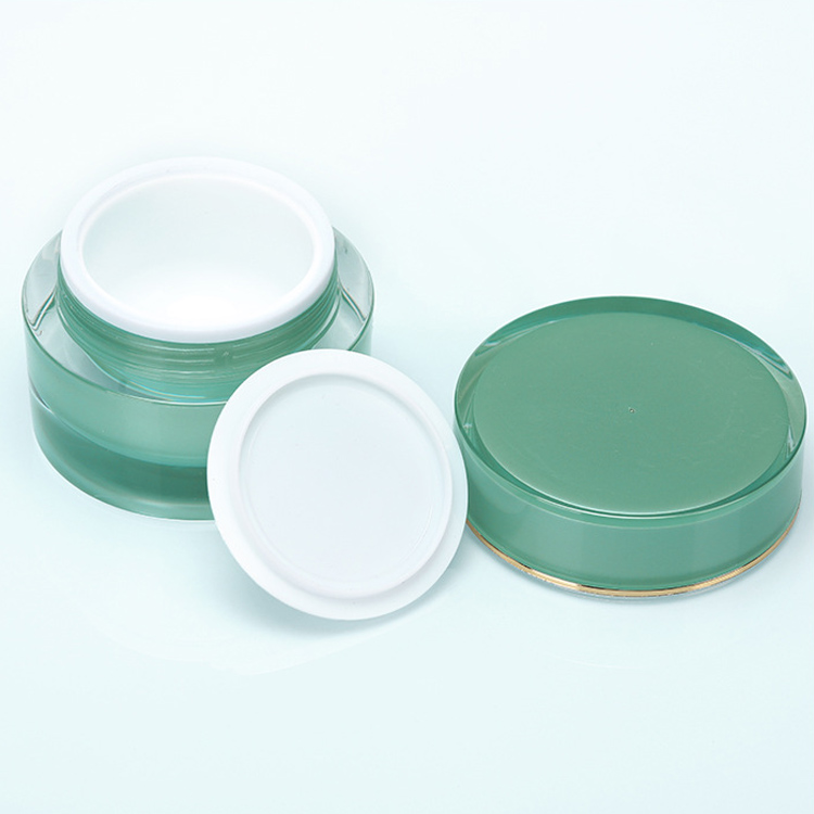 5g 10g 50g Green Acrylic Jars Wholesale 20g 30g Acrylic Face Cream Jar