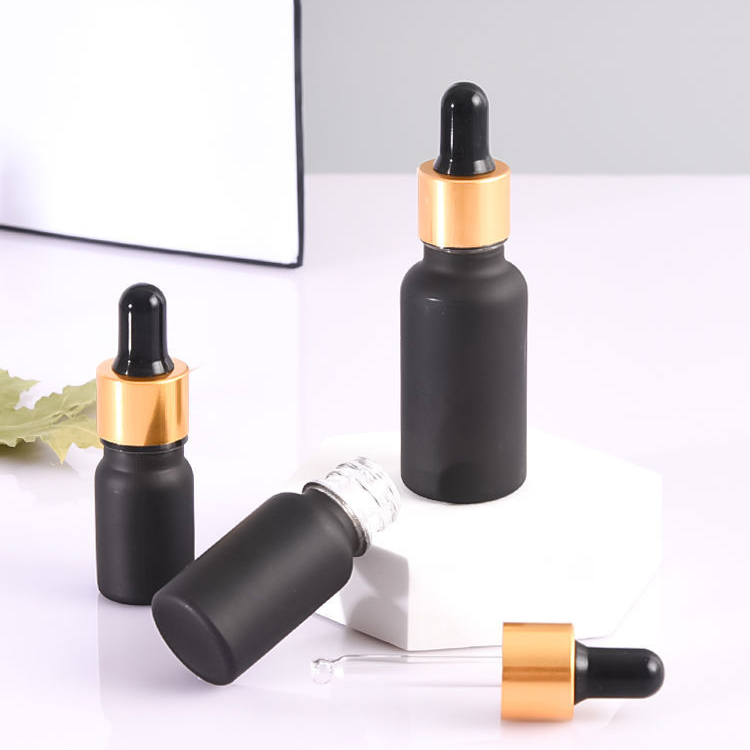 Hair Oil Body Oil Matte Black 5ml 15ml 30ml Glass Dropper Bottle Wholesale