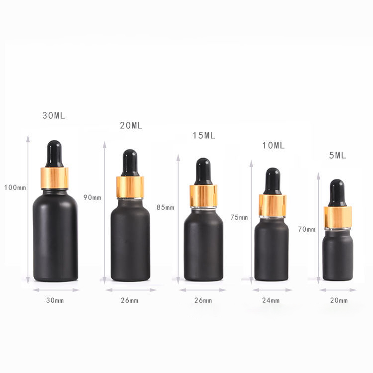 matte black 5ml dropper bottle