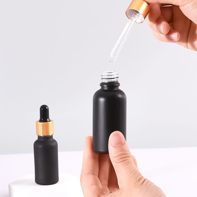 matte black 15ml dropper bottle