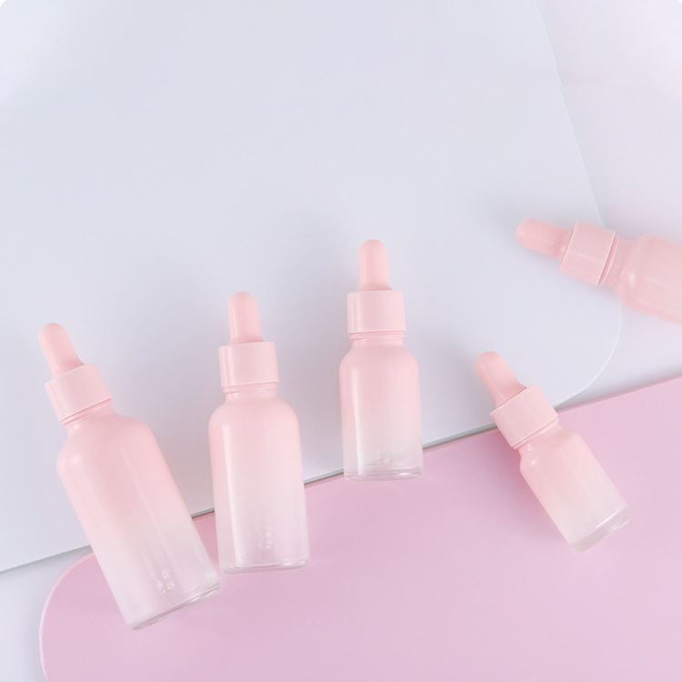 Pink Gradient 5ml 10ml 20ml 30ml 50ml 100ml Glass Bottle With Dropper Wholesale