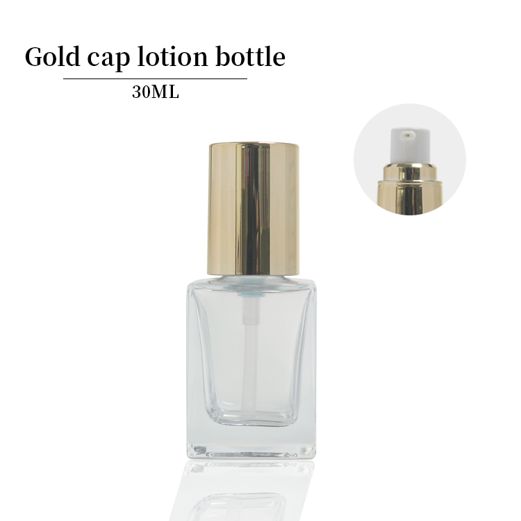 30ml Square Clear Liquid Foundation Pump Bottle Natural Cream Bottles Wholesale