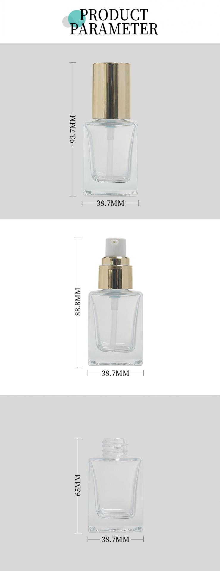 30ml square clear lotion bottles wholesale