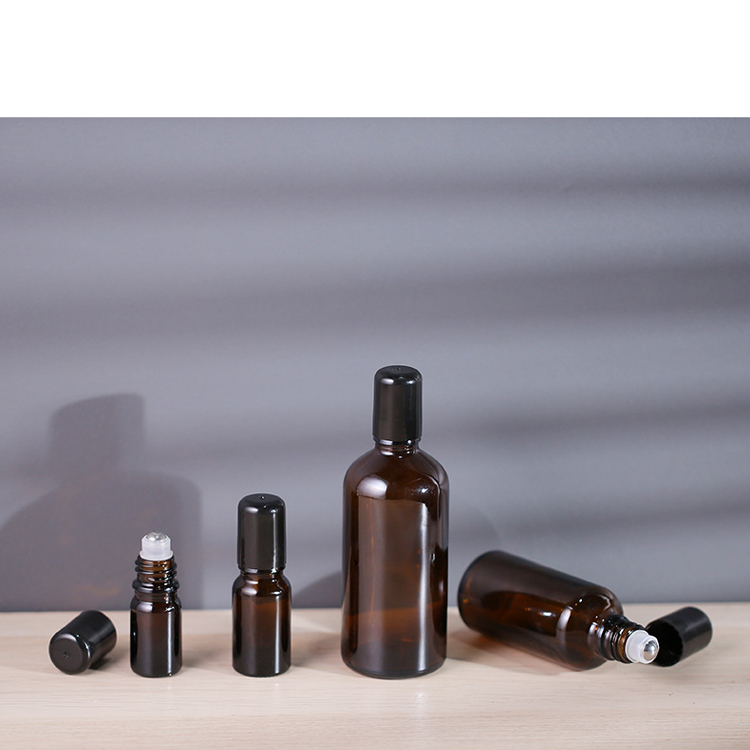 amber esential oil roll on bottles