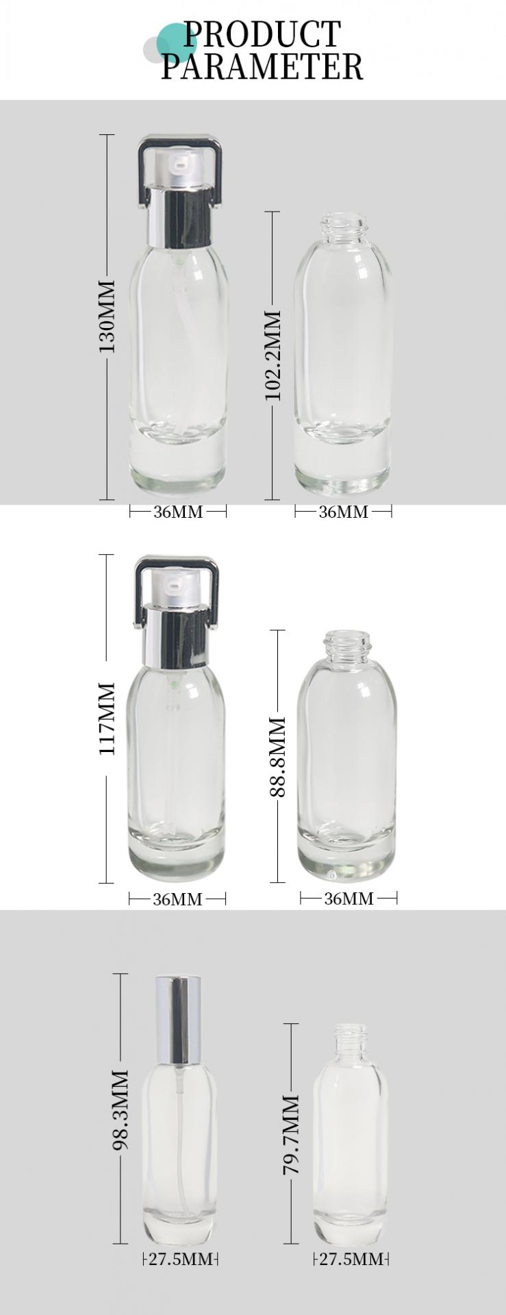 glass cream pump bottle