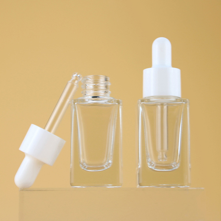 15ml Clear Square Dropper Bottles Hair Oil 10ml Tincture Dropper Bottles Custom