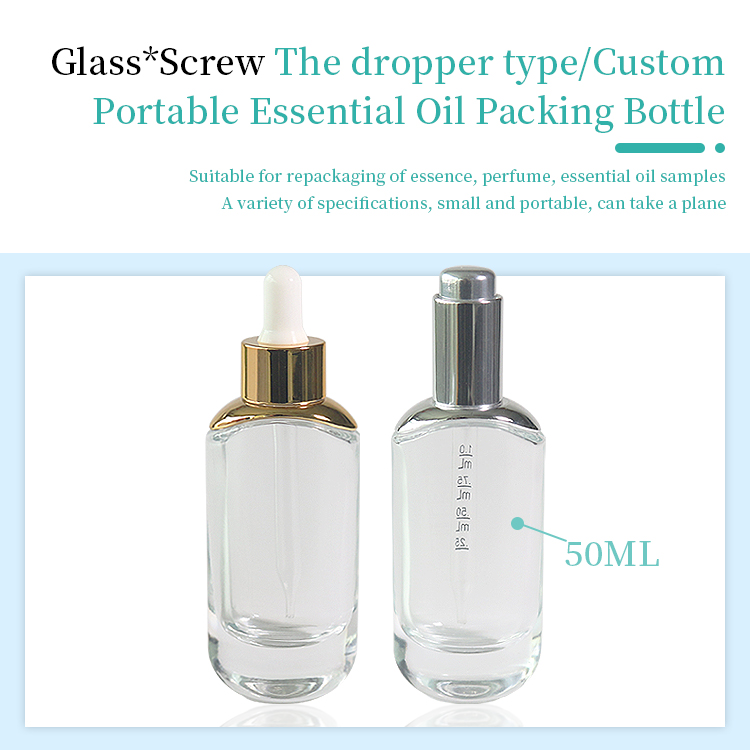 Oblique Shoulder Gold Dropper Bottle